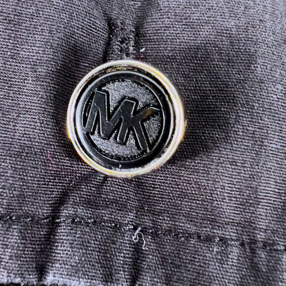 Michael by Michael Kors Long Sleeve Belted Utility Button Down Shirt Large Black - Picture 9 of 14